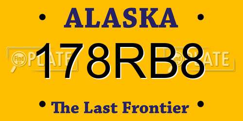 178RB8 Alaska License Plate