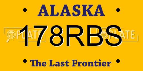 178RBS Alaska License Plate