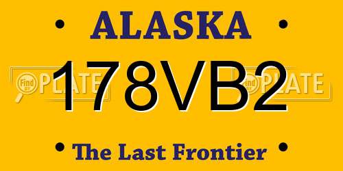 178VB2 Alaska License Plate