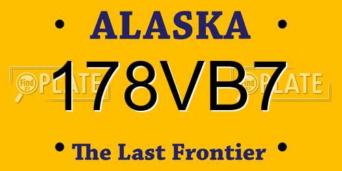 178VB7 Alaska License Plate