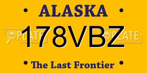 178VBZ Alaska License Plate