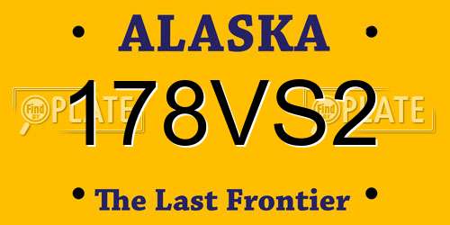 178VS2 Alaska License Plate