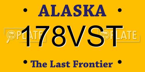 178VST Alaska License Plate