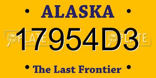 17954D3 Alaska License Plate