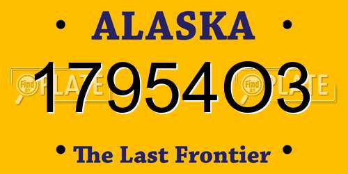 17954O3 Alaska License Plate