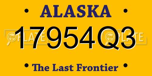 17954Q3 Alaska License Plate