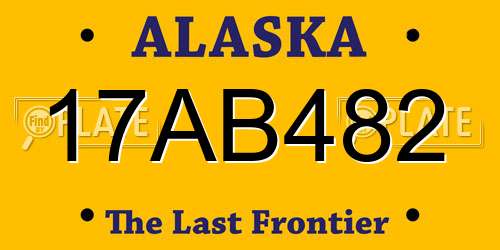 17AB482 Alaska License Plate