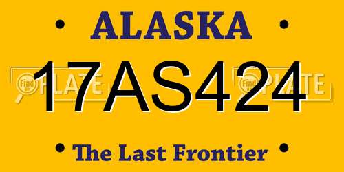 17AS424 Alaska License Plate