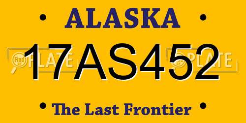 17AS452 Alaska License Plate