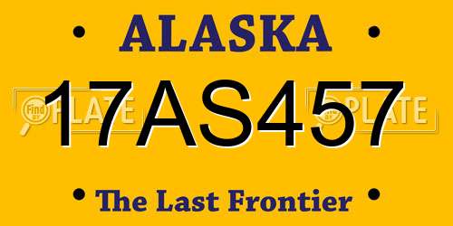 17AS457 Alaska License Plate