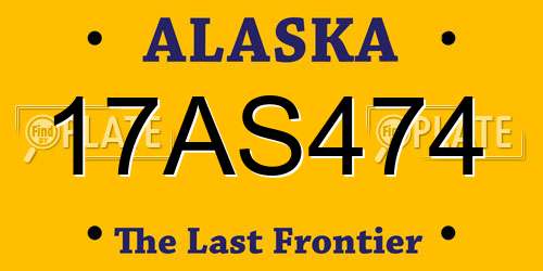 17AS474 Alaska License Plate