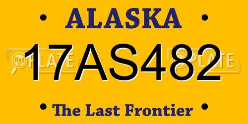 17AS482 Alaska License Plate