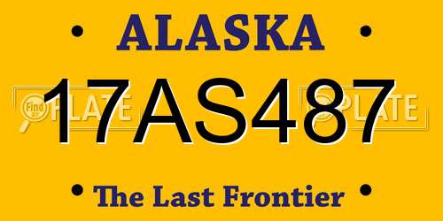 17AS487 Alaska License Plate