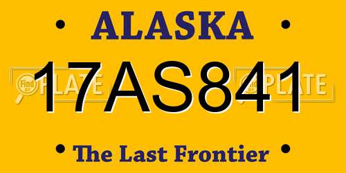 17AS841 Alaska License Plate