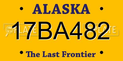17BA482 Alaska License Plate