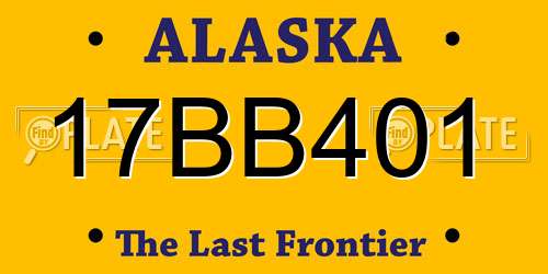 17BB401 Alaska License Plate