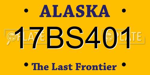 17BS401 Alaska License Plate