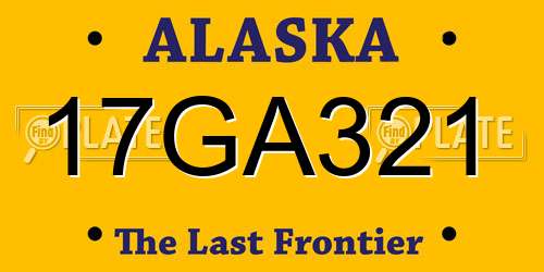 17GA321 Alaska License Plate