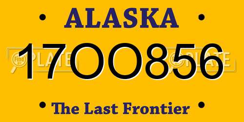 17OO856 Alaska License Plate