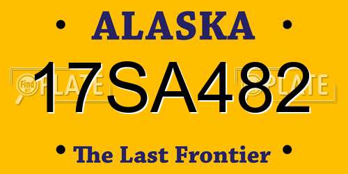 17SA482 Alaska License Plate