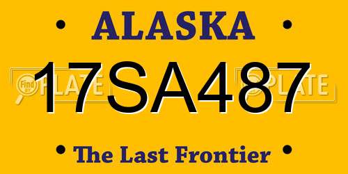 17SA487 Alaska License Plate