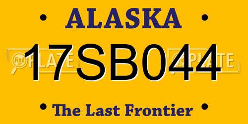17SB044 Alaska License Plate