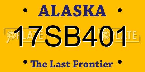 17SB401 Alaska License Plate