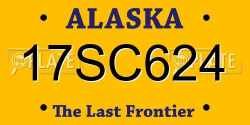 17SC624 Alaska License Plate