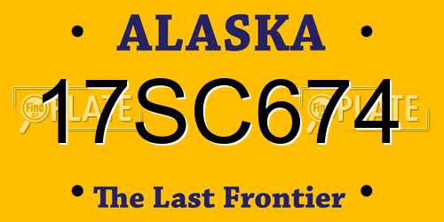 17SC674 Alaska License Plate