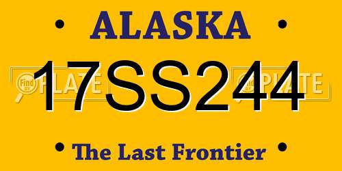 17SS244 Alaska License Plate