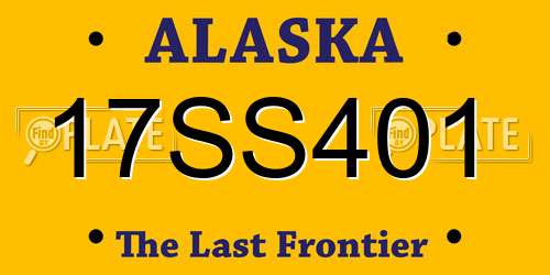 17SS401 Alaska License Plate