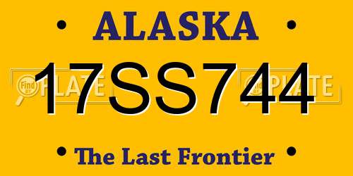 17SS744 Alaska License Plate