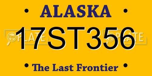 17ST356 Alaska License Plate