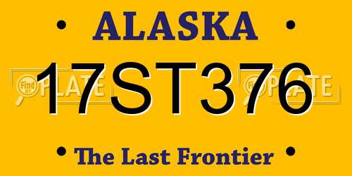 17ST376 Alaska License Plate