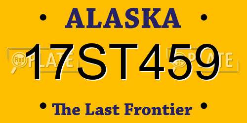 17ST459 Alaska License Plate