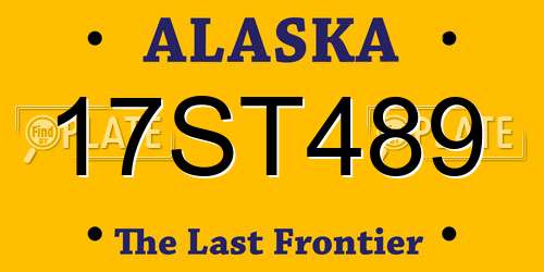 17ST489 Alaska License Plate