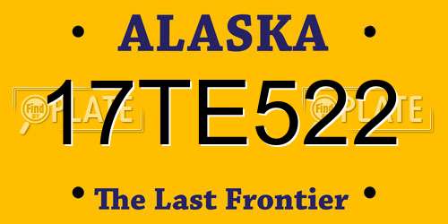 17TE522 Alaska License Plate