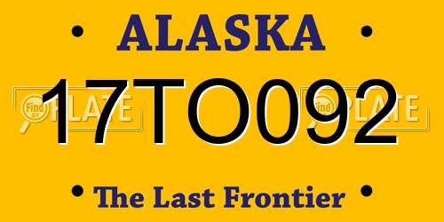 17TO092 Alaska License Plate