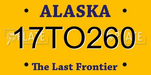 17TO260 Alaska License Plate
