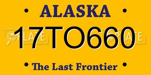 17TO660 Alaska License Plate