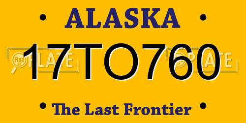 17TO760 Alaska License Plate