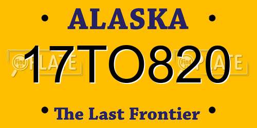 17TO820 Alaska License Plate