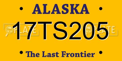 17TS205 Alaska License Plate
