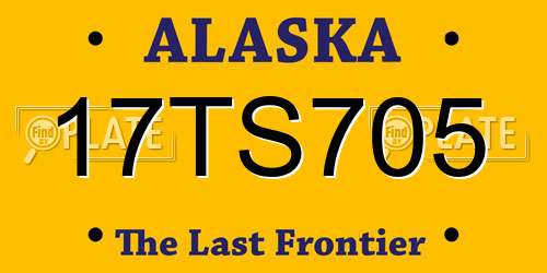17TS705 Alaska License Plate