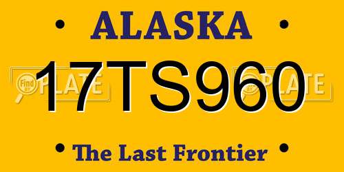 17TS960 Alaska License Plate
