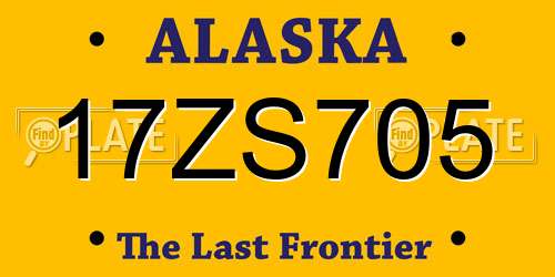 17ZS705 Alaska License Plate