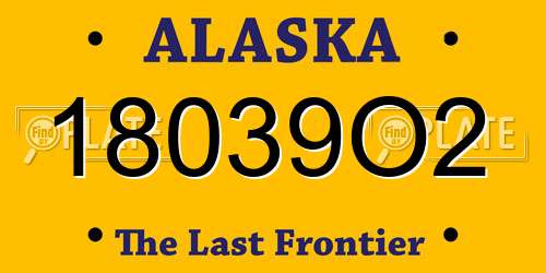 18039O2 Alaska License Plate