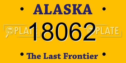 18062 Alaska License Plate