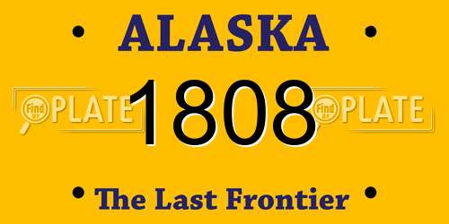 1808 Alaska License Plate