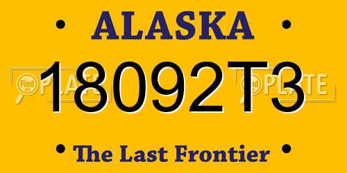 18092T3 Alaska License Plate